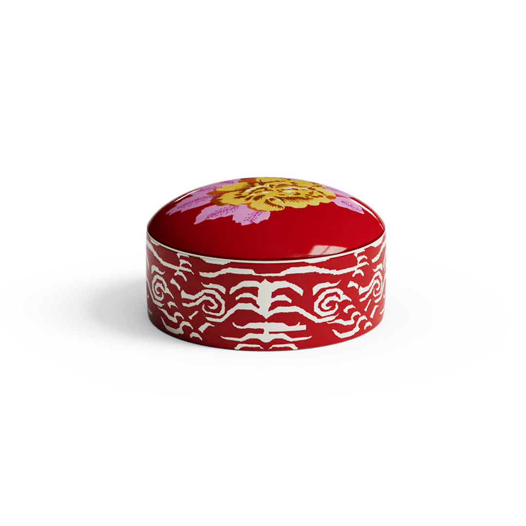 Lisa Corti Indian Tiger Trinket Box, Red
