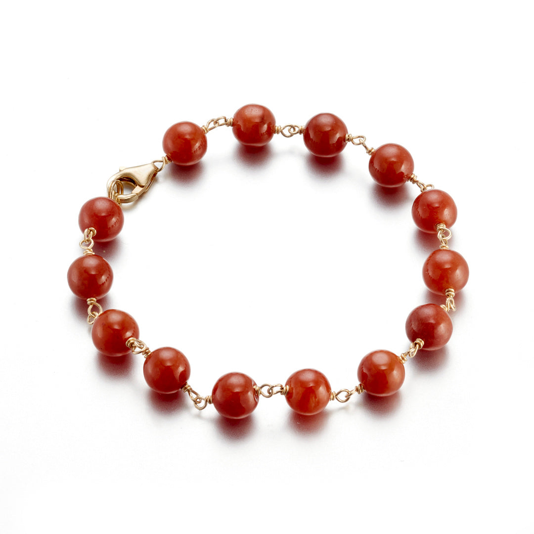 Gump's Signature 7mm Red Jade Pigtail Bracelet