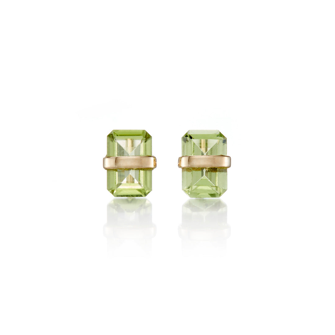 Melissa Joy Manning Bezel-Wrapped Peridot Stud Earrings