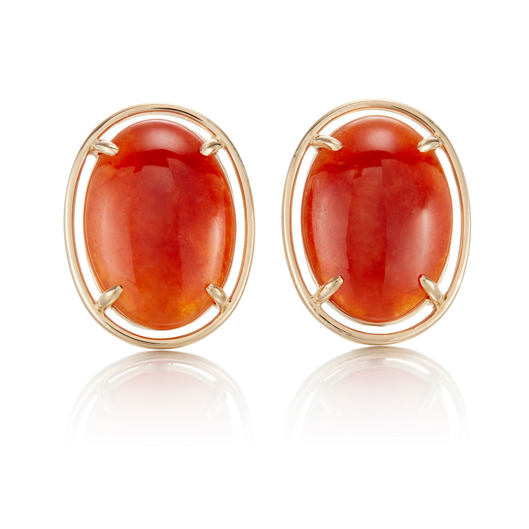 Gump's Signature Peninsula Earrings in Red Jade