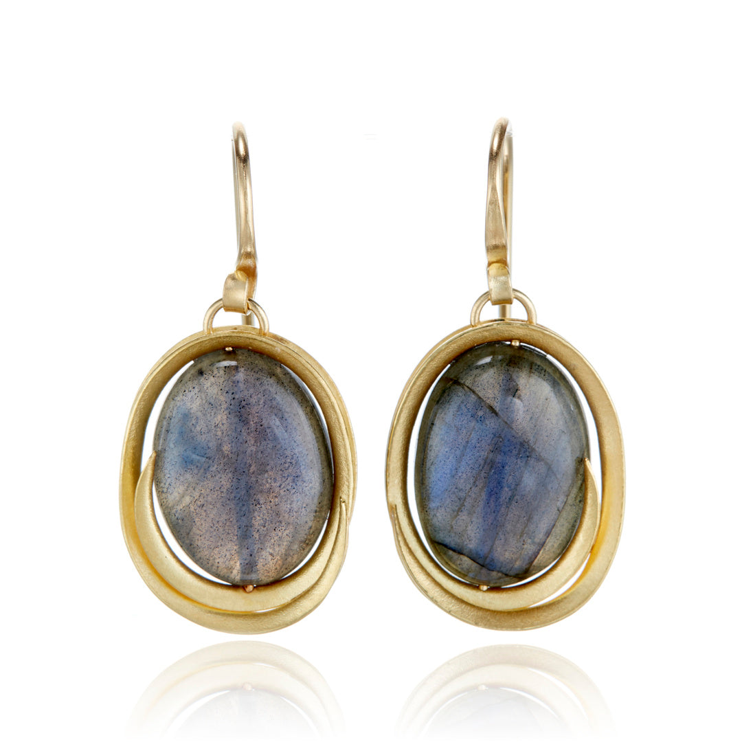 Barbara Heinrich Labradorite Oval Swirl Earrings