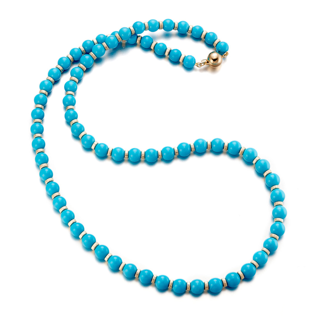 Gump's Signature 7mm Sleeping Beauty Turquoise Necklace