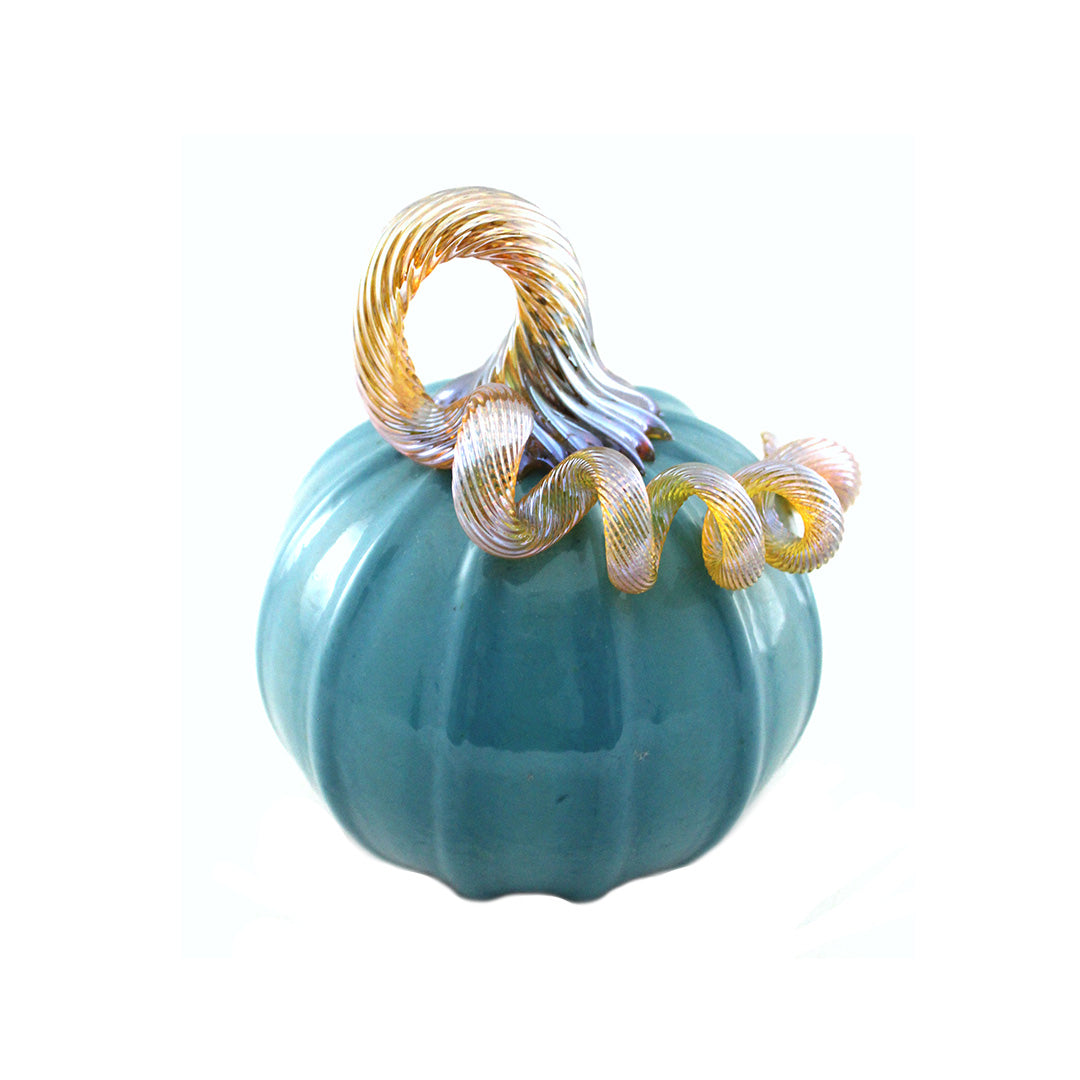 Turquoise Glass Pumpkin