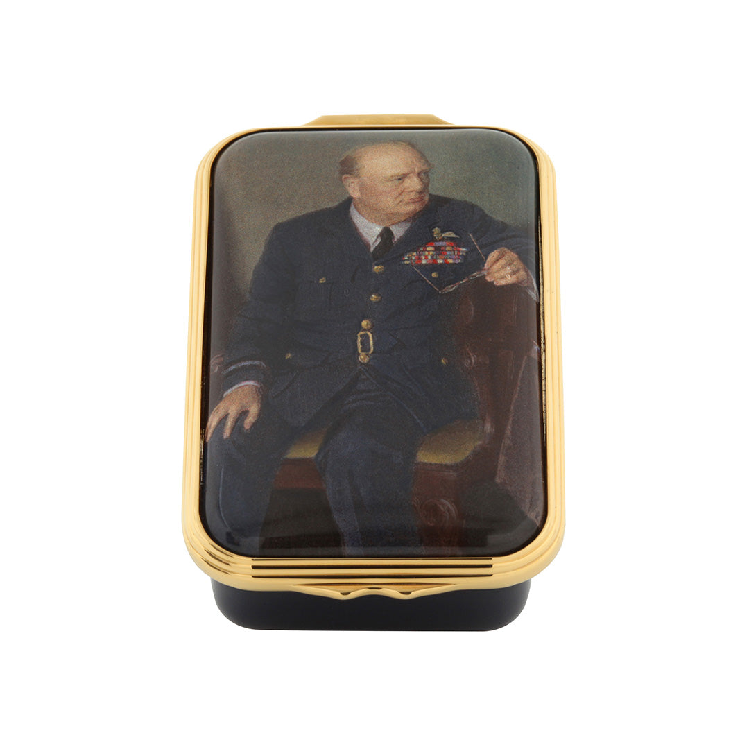 Halcyon Days Churchill Portrait Enamel Box